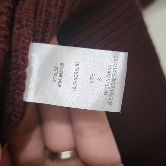 Burgundy balloon sleeve knit sweater Cozy Fall Winter formal party church school - Picture 7 of 10